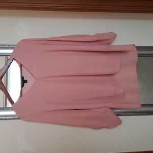 Zac & Rachel Long or 3/4 Sleeve Blouce. Pink. Large.